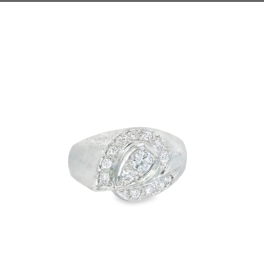 Unisex diamond Ring, Size 9.50, White gold 14k